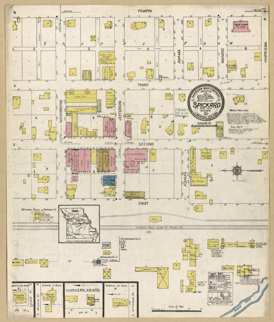 Sanborn Fire Insurance Map from Spickard, Grundy County, Missouri av Unknown