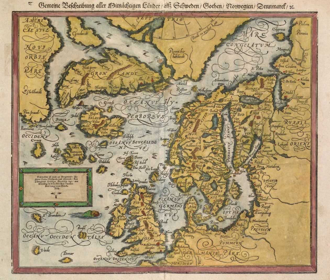 En karta över Island cirka 1588 av Unknown
