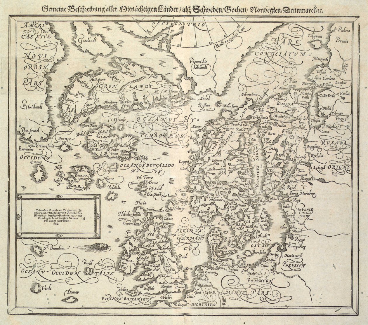 En karta över Island cirka 1588 av Unknown