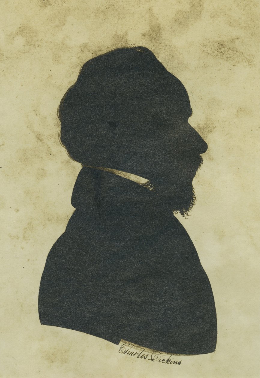 Charles Dickens Silhouette Portrait (albumintryck) av Unbekannt Unbekannt