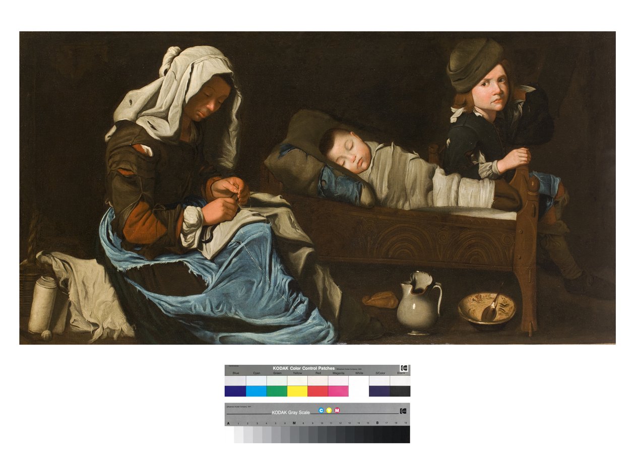 Mamma syr med två barn, 1670-1700 av Unbekannt Unbekannt