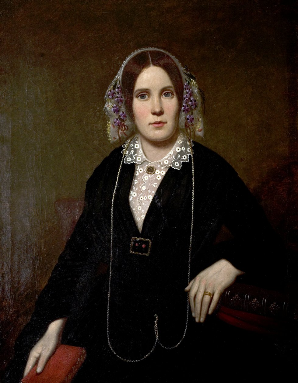 Porträtt av en dam av familjen Worthington, c.1845-55 av Unknown