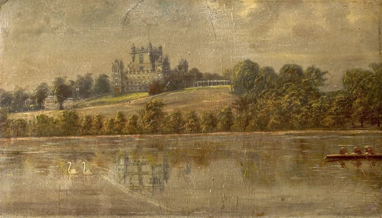 Wollaton Hall, Nottingham, från sjön, c.1890 av Unknown