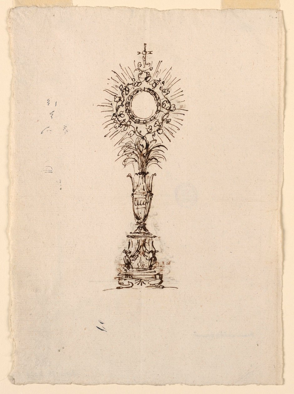 Ritning, design för en monstrans, 1815–1830 av Unknown