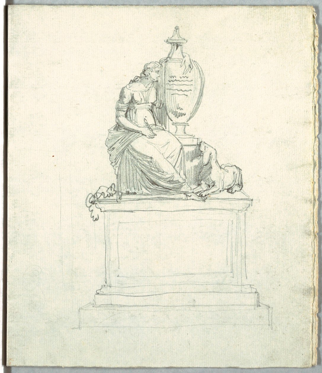 Ritning, studier efter ett begravningsmonument och studie efter frys, tidigt 1800 -tal av Unknown