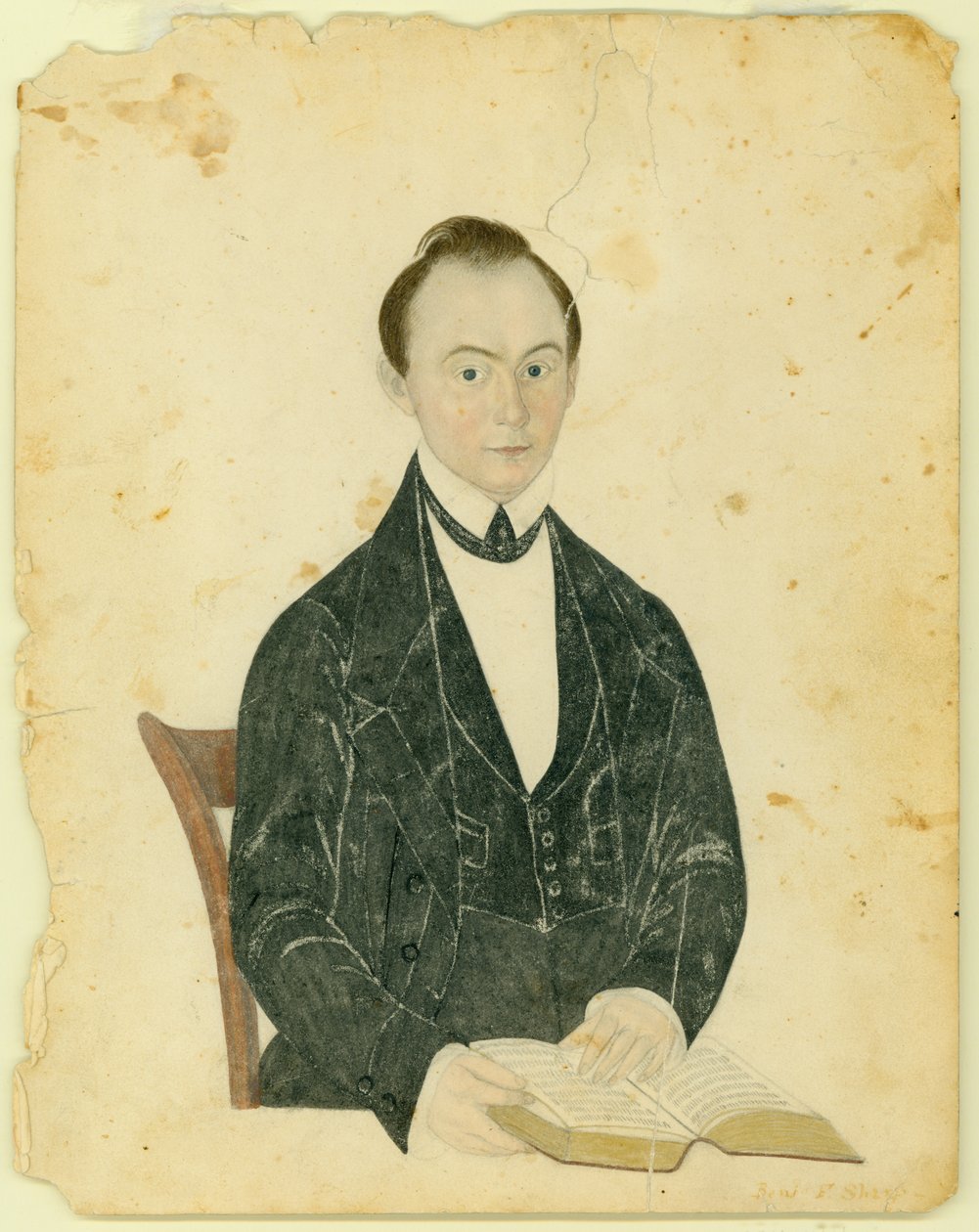 Watercolor portrait of Dr. Benjamin F. Sharp av Unknown