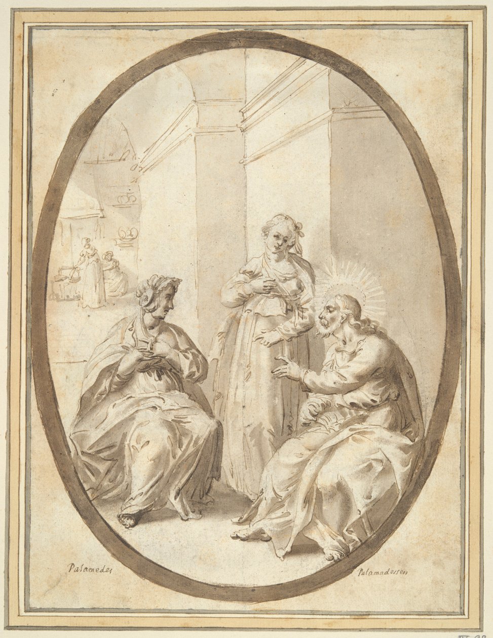 Kristus i Martas och Marias hus av Unknown