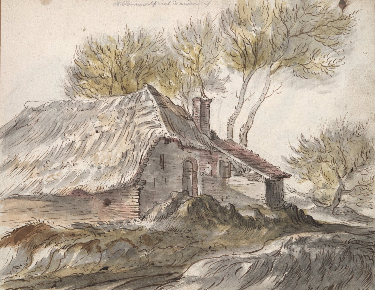 Stuga (recto); Skjul (verso) av Unknown