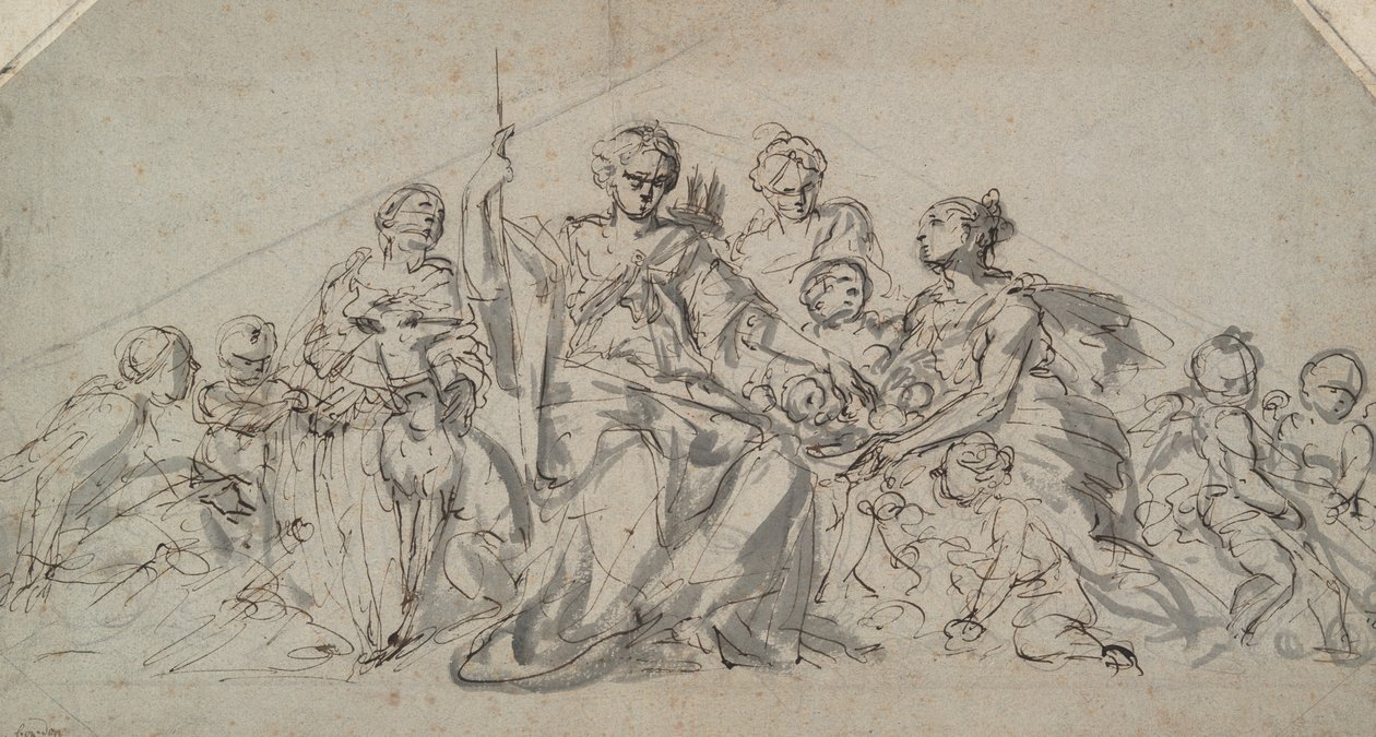 Diana med nymfer och Putti av Unknown