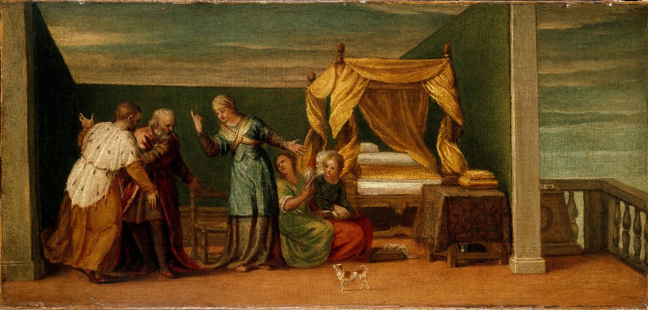Judith tar emot de gamla i Bethulia, c1500-talet av Unknown