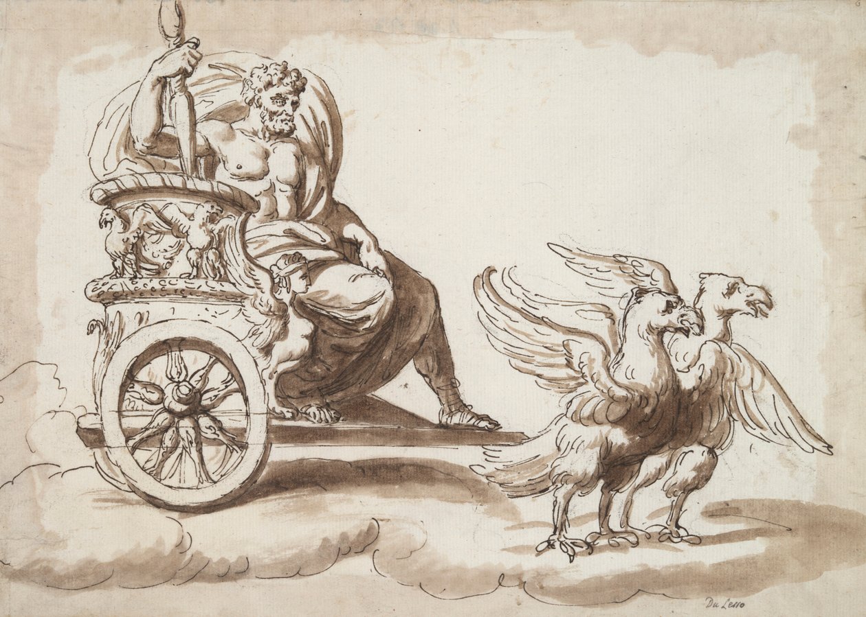 Jupiter i en vagn tecknad av Eagles av Unknown