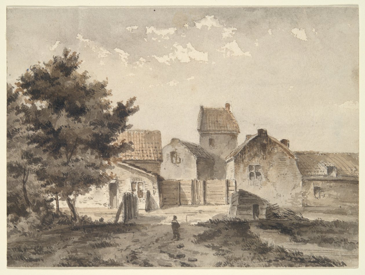 Landskap med byggnader av Unknown