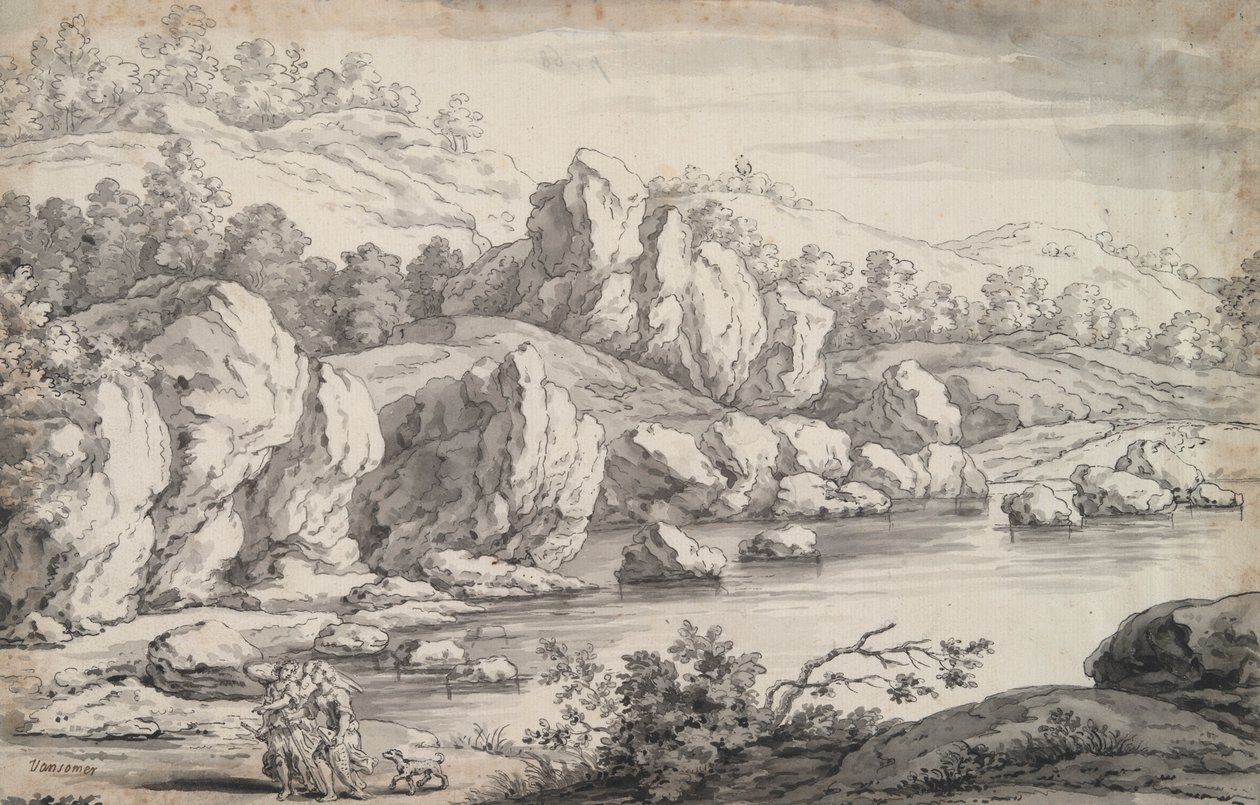 Landskap med Tobit och ängel av Unknown