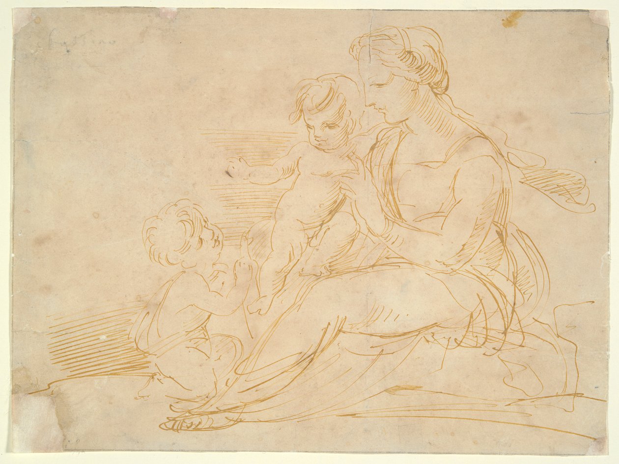 Madonna och barn med Saint John av Unknown