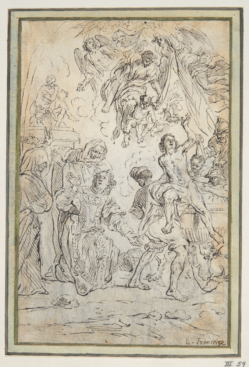Johannes döparens och Sankt Laurentius martyrskap av Unknown
