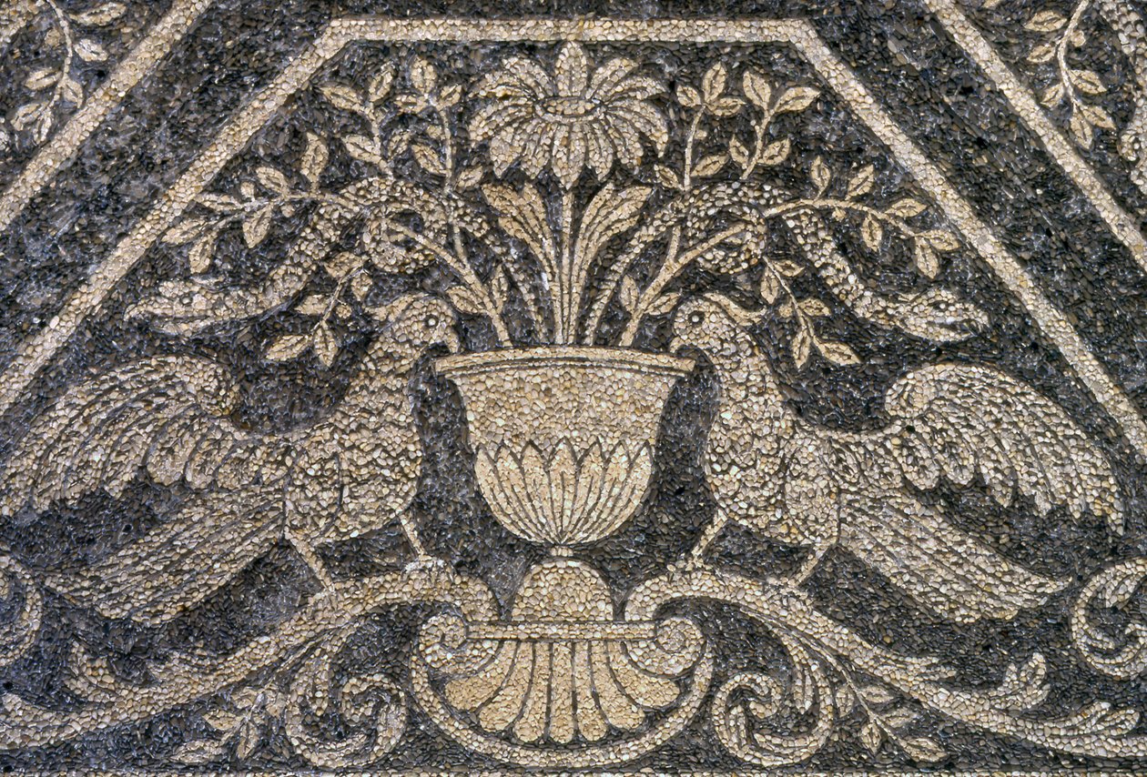 Mosaik och väggdekorationer, Nymphaeum på Villa Litta Visconti Borromeo Arese, Lainate, Lombardiet, Italien av Unknown