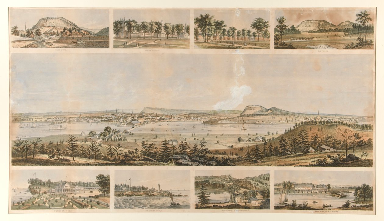 New Haven (9 vyer, panorama och 8 vinjetter) av Unknown