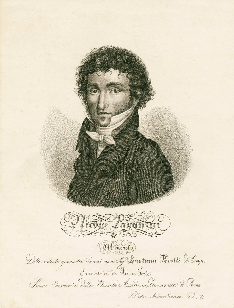 Niccolo Paganini - porträtt av Unknown