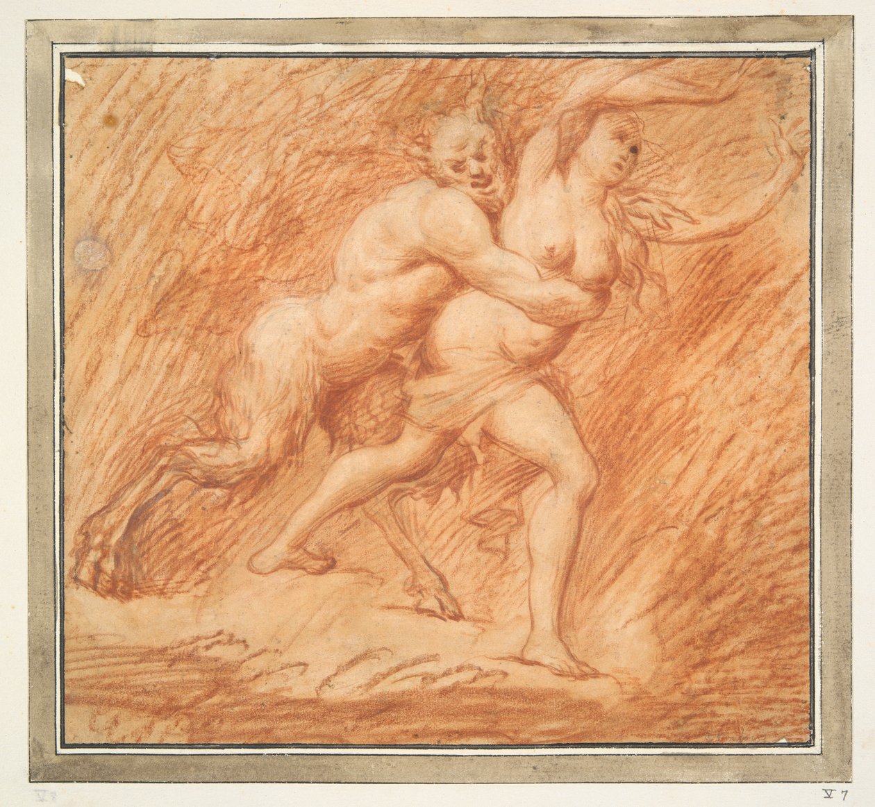Nymf och Satyr av Unknown