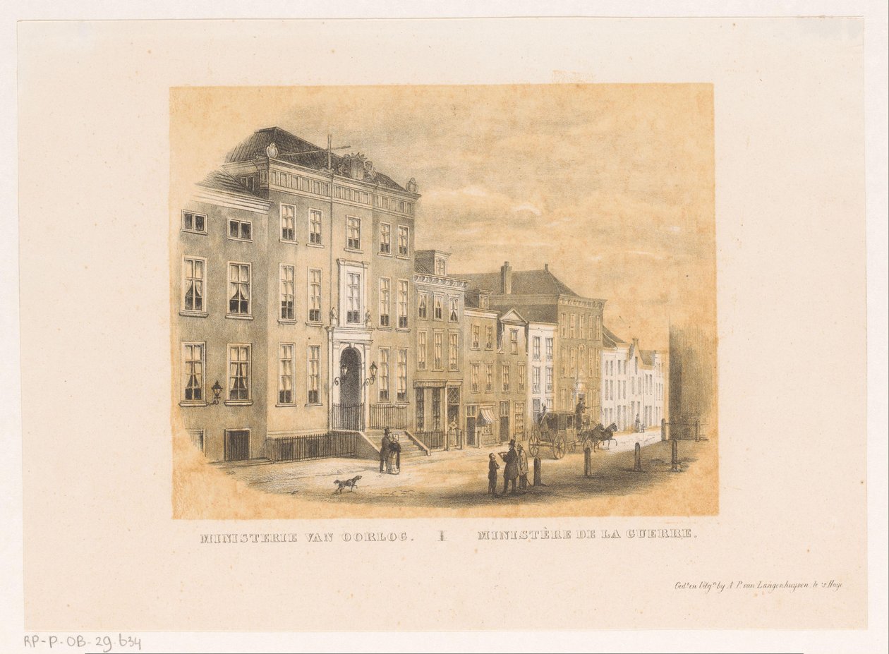 Gamla krigsministeriet i Haag Krigsministeriet / Ministère de la Guerre (titel på objektet) av Unknown