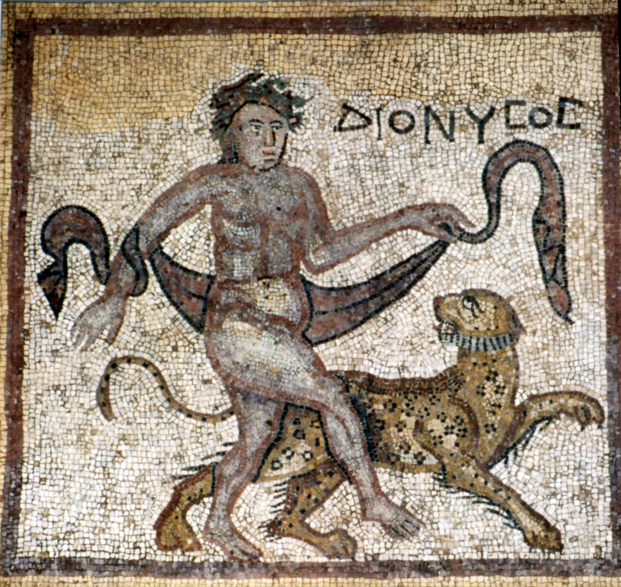 Romersk mosaik, Dionysos med pantern, c400-talet av Unknown