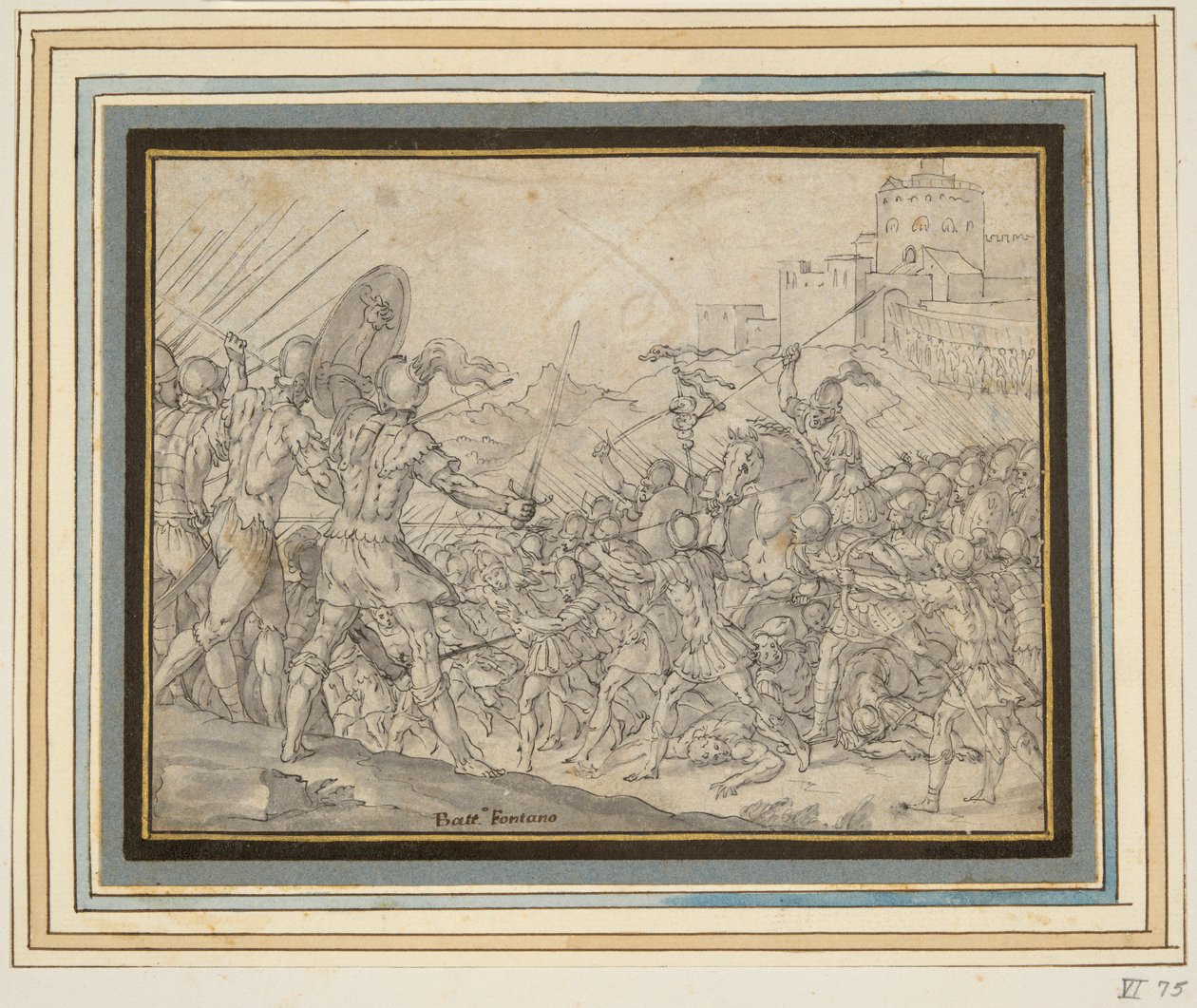 Romulus, slåss mot sabinerna, ber Jupiter om hjälp av Unknown