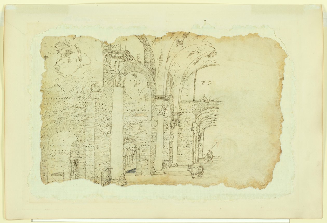 Ruiner av Diocletianus villkor (recto); En annan syn på samma ämne (verso) av Unknown
