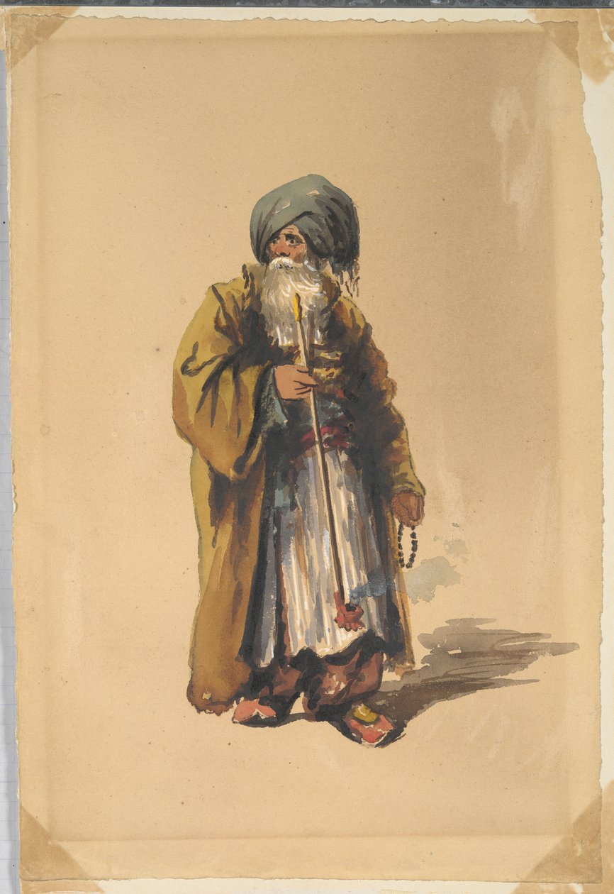 Rysk eller turkisk man som röker en pipa av Unknown