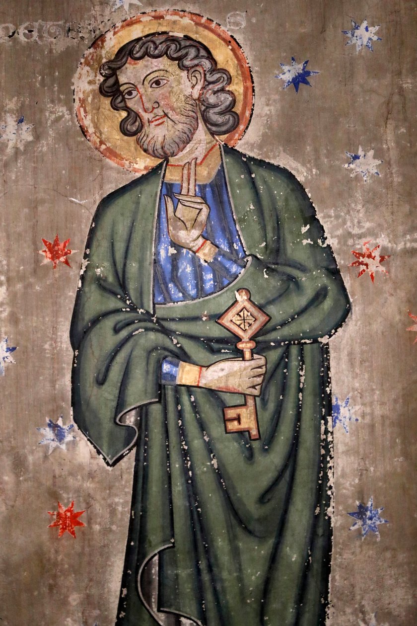 Saint-Pierre-le-Jeune protestantiska kyrkan, Saint Peter, Fresco, Strasbourg, Frankrike. av Unknown