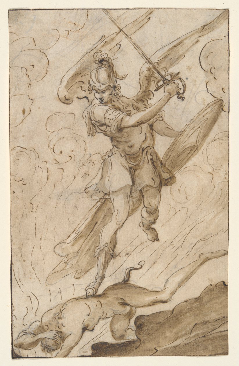 Saint Michael besegra djävulen av Unknown