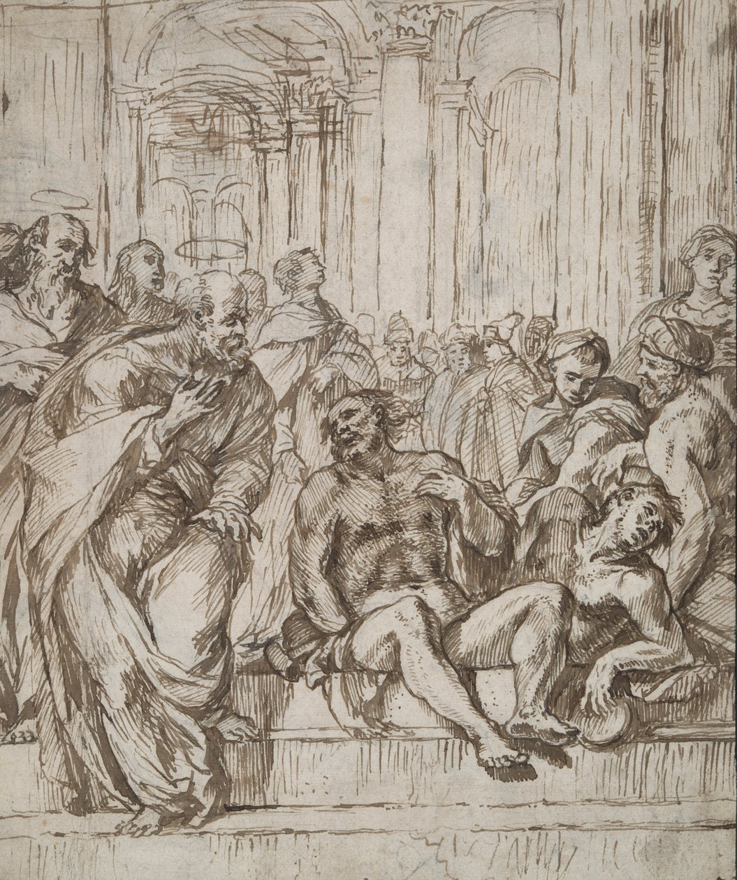 De heliga Petrus och Paulus botar den lame mannen av Unknown