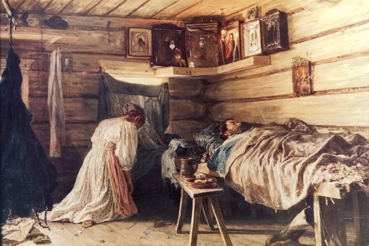 Syg mand et maleri af Vasily Maximov, 1881. swed av Unknown