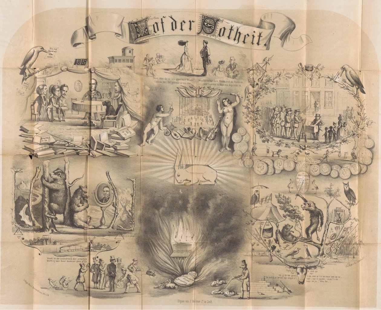Tecknad i Delft studentalmanacka, 1869 Praise of Folly (titel på objekt) av Unknown