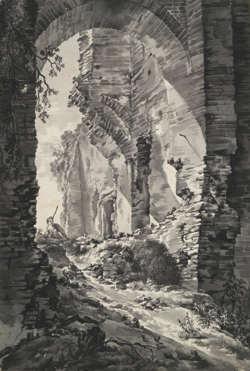 Ingångsporten till ruinerna av Brederode Castle, Holland, med Shepherd av Unknown