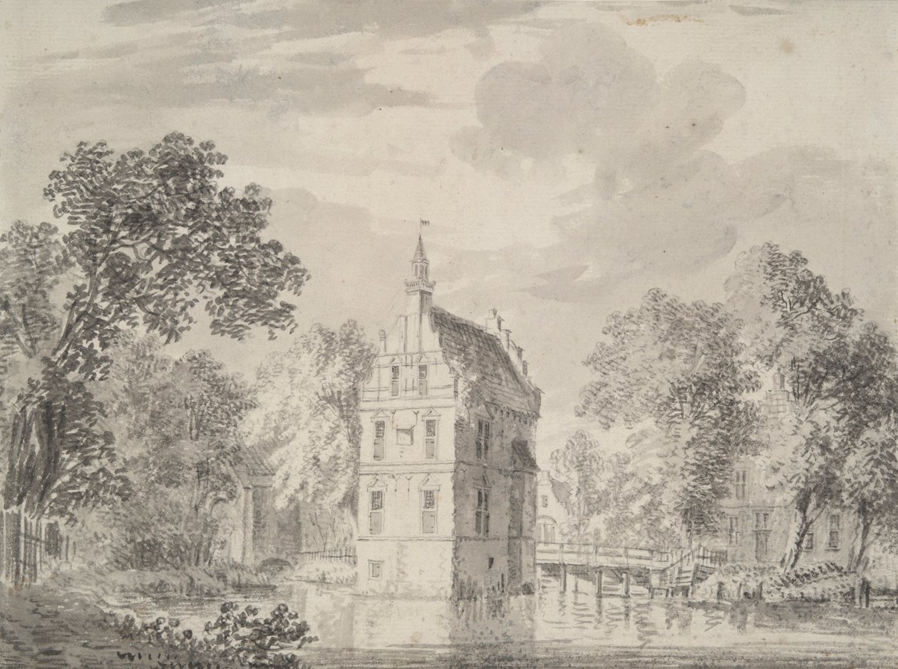 Vy över Crayestein Castle, Holland av Unknown