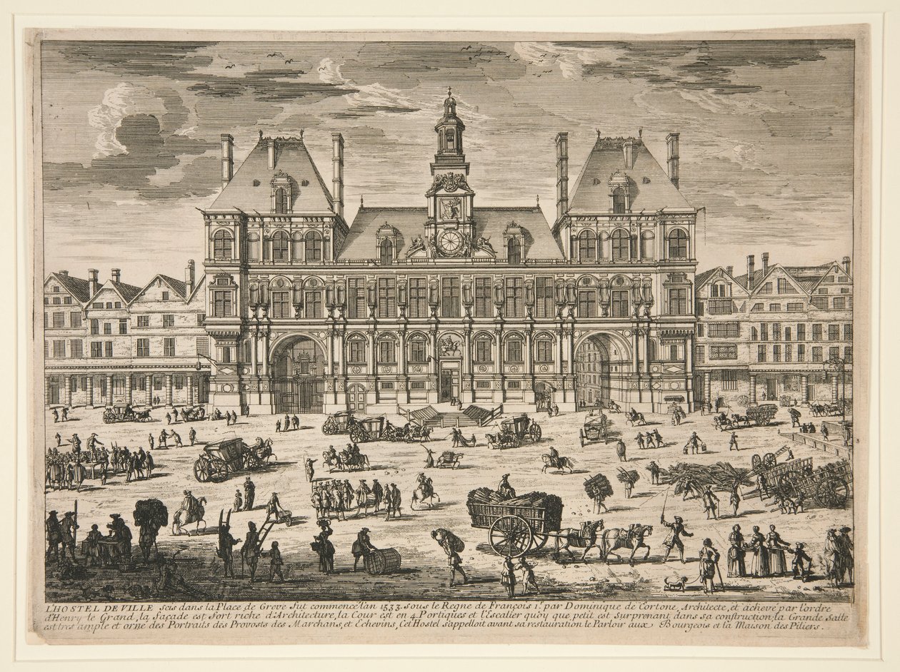Utsikt över Hotel de Ville, Paris av Unknown