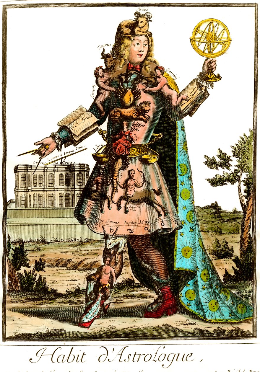 1600-talsastrologdräkt. Privat samling. av Unknown artist