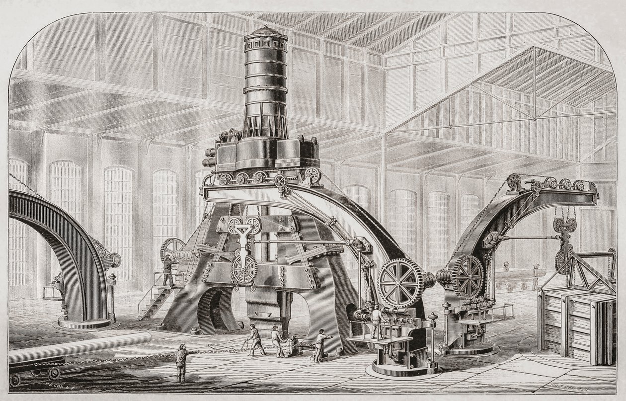 1800-tals ånghammare, eller dropphammare av Unknown artist