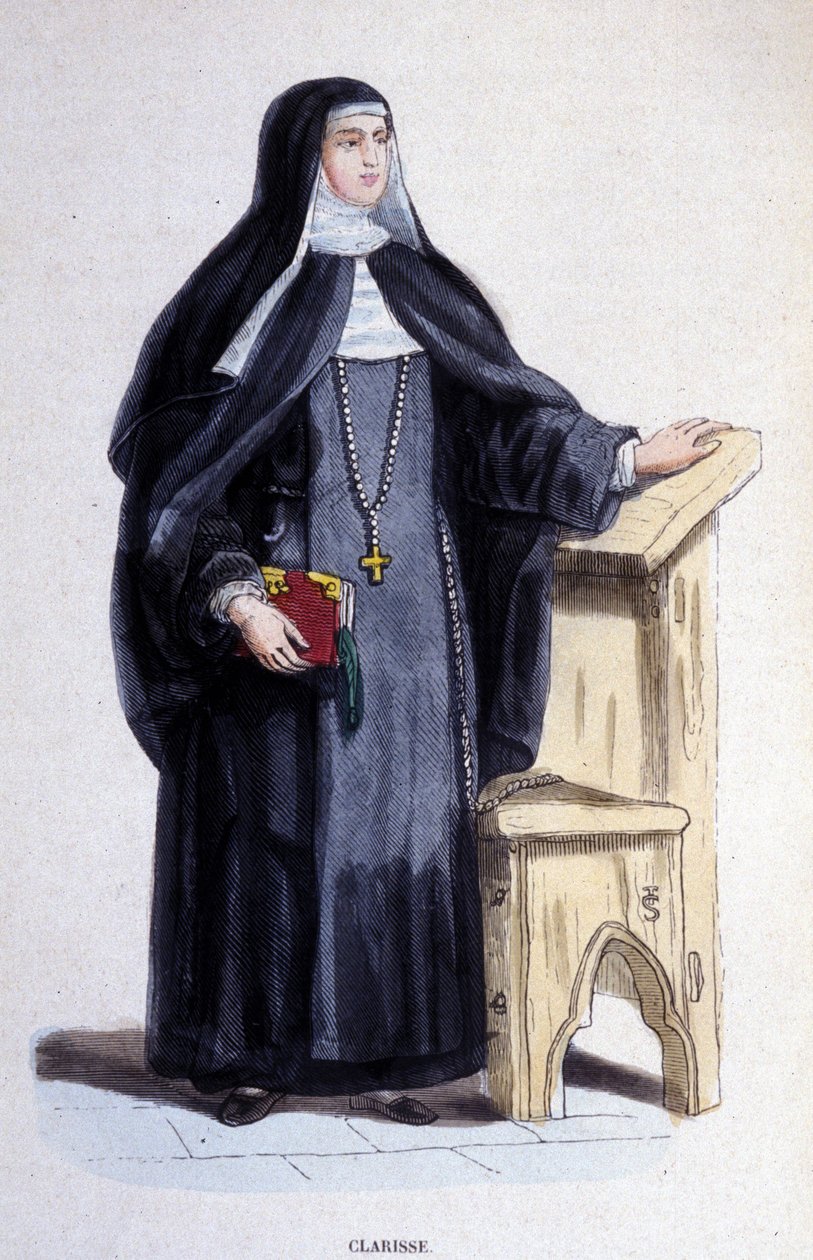 En Clarisse, en religiös av St. Clairs orden grundad på 1200-talet. av Unknown artist