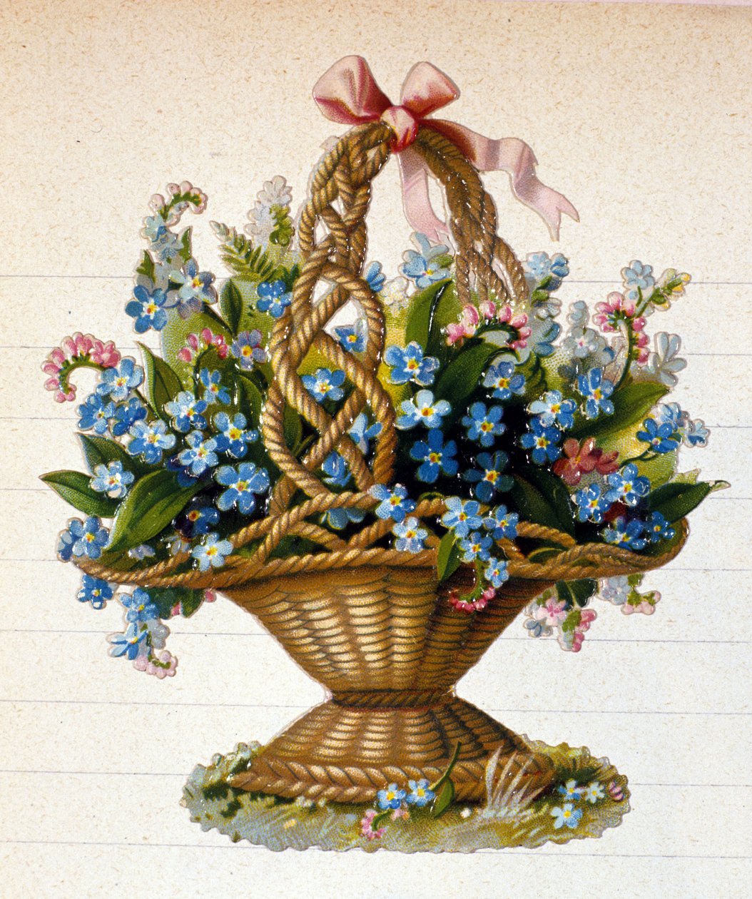 En korg med blommor av Unknown artist