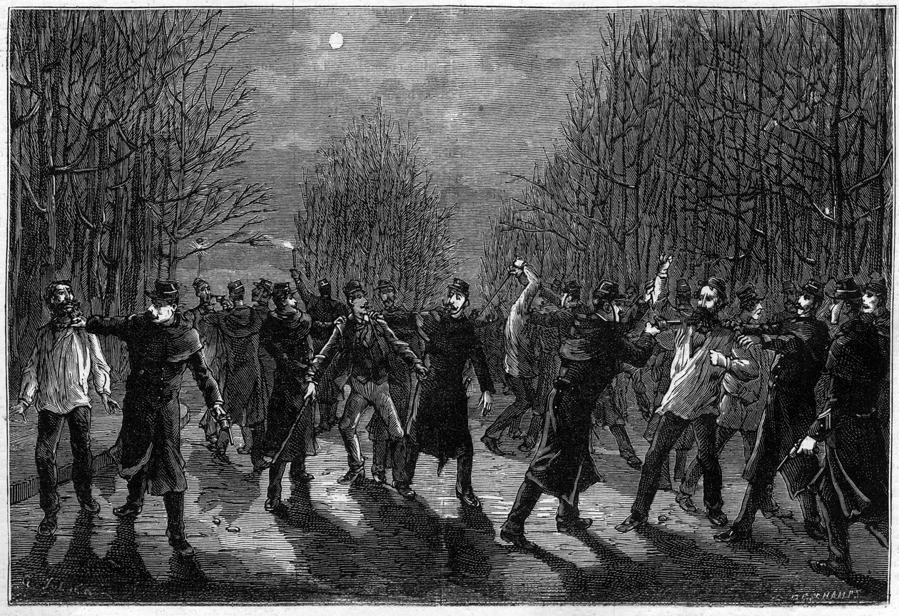 En misshandlad till brottslingarna i Bois de Boulogne i Paris 1883 av Unknown artist