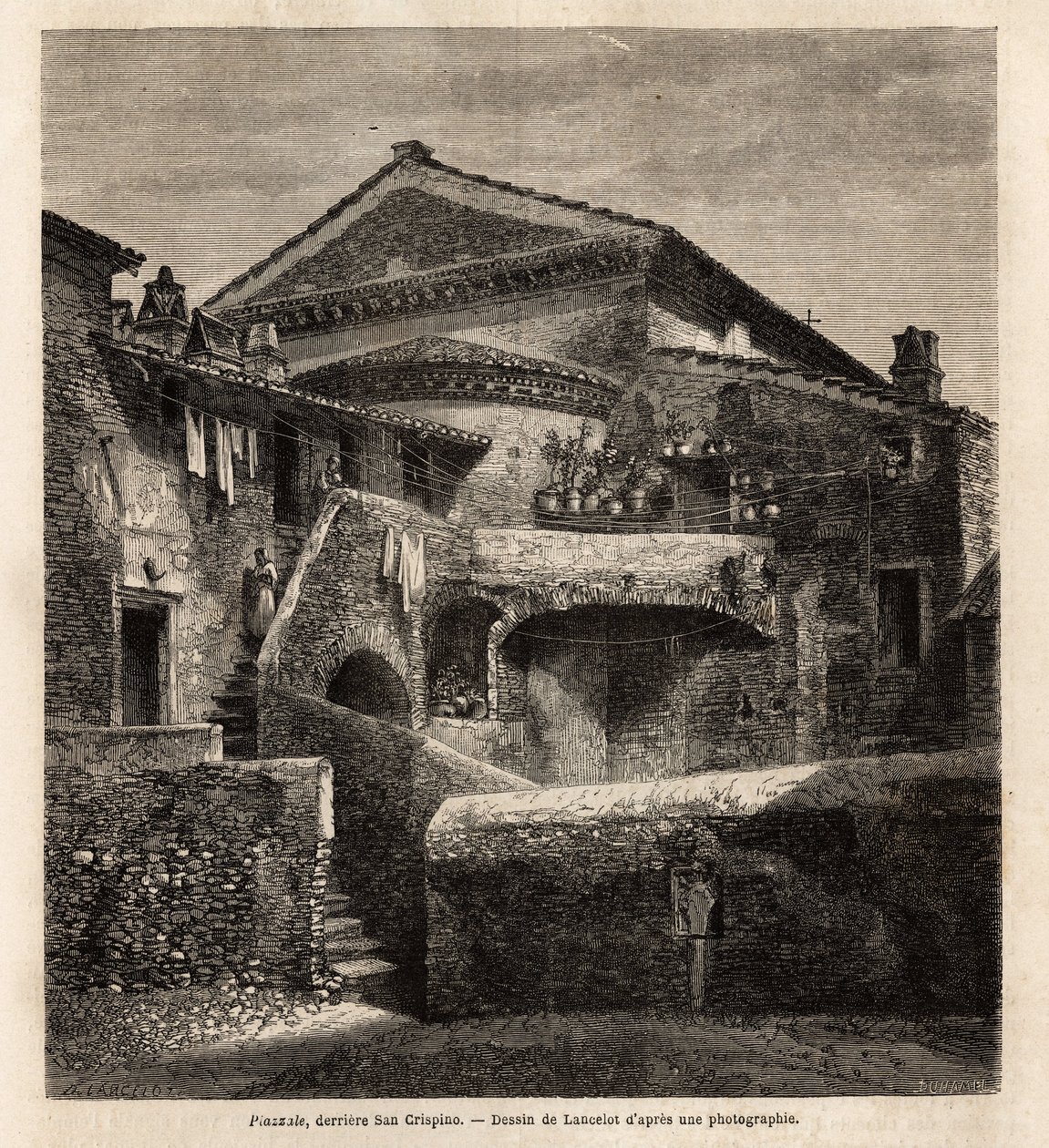 En cloaca bakom kapellet i San Crispino av Unknown artist