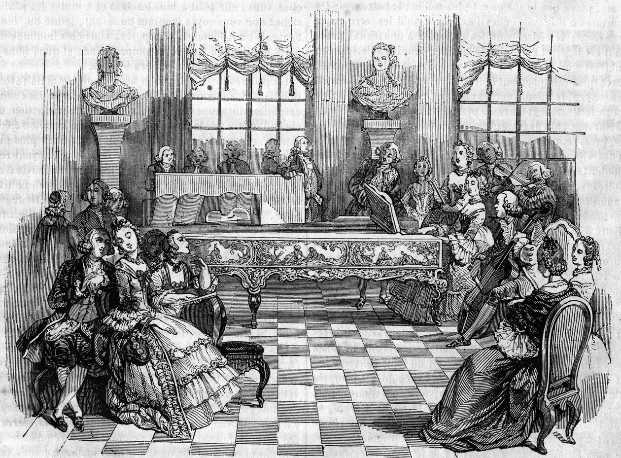 En konsert på 1700-talet. av Unknown artist
