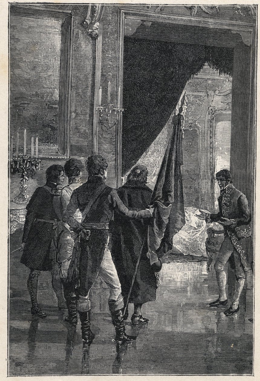 En deputation av Carbonari, det nationalistiska hemliga sällskapet, presenteras för Ferdinand I av de två Sicilierna (tidigare Ferdinand IV av Neapel) 1820 av Unknown artist