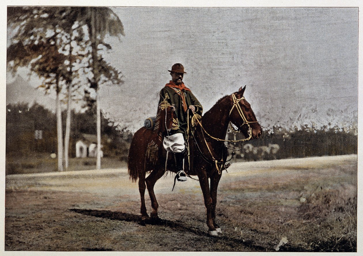 En gaucho i Rio Grande do Sul (Brasilien), sent 1800-tal av Unknown artist