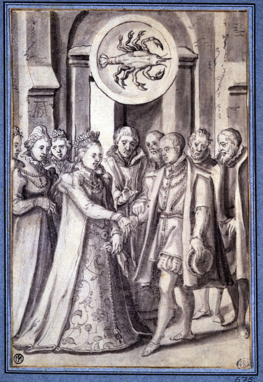 Ett äktenskap på 1600-talet, under cancerns tecken av Unknown artist