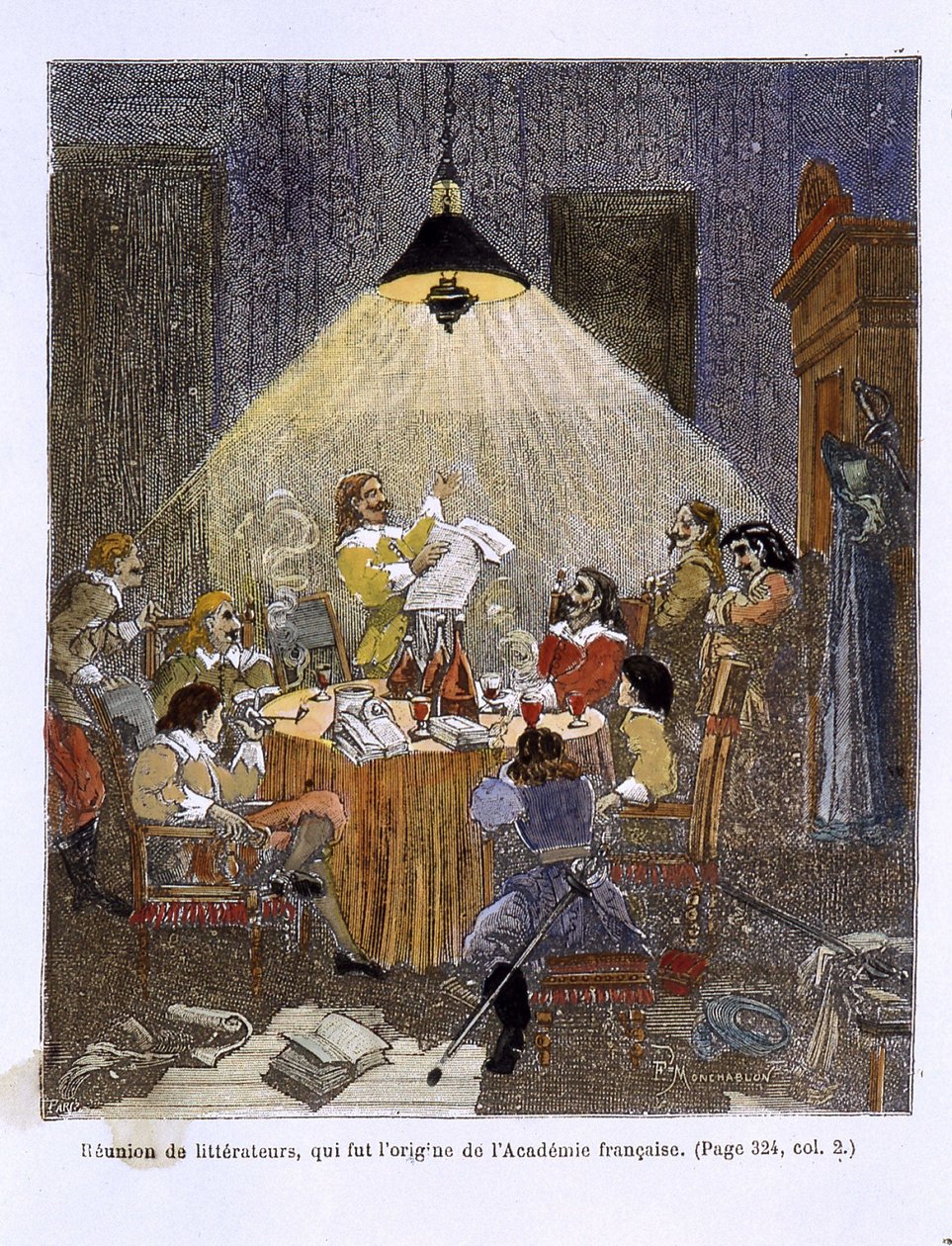 Ett litteraturmöte, som var ursprunget till den franska akademin av Unknown artist