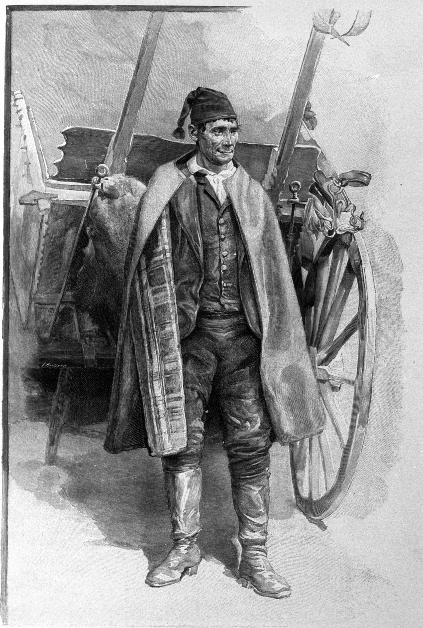 En bonde från omgivningarna i staden Carini på Sicilien Gravyr från 1800-talet av Unknown artist