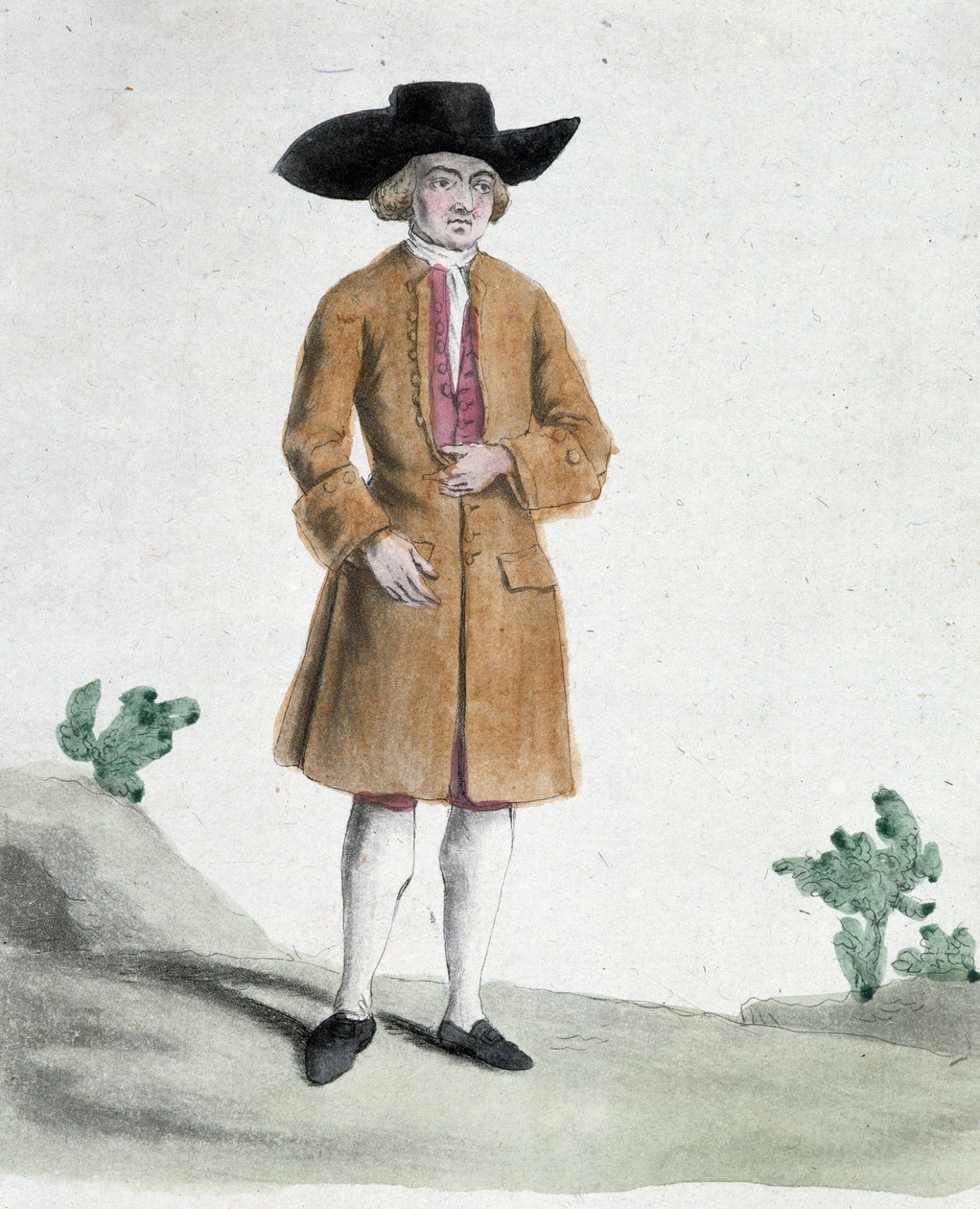 En kväkare - teckning, deb. 1800-talet av Unknown artist