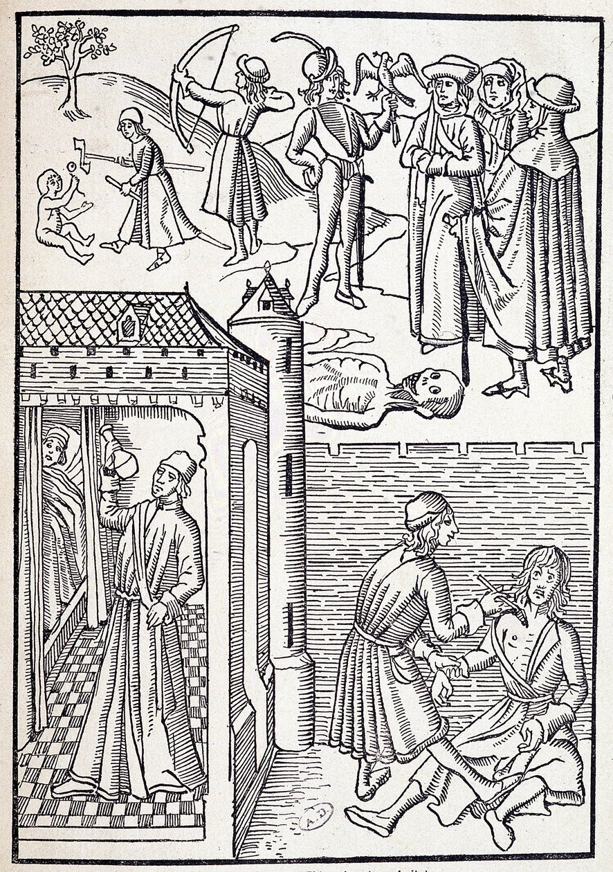 En urolog och kirurg på 1400-talet. av Unknown artist